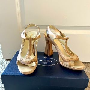 Prada Beige Block Heel -Size 39